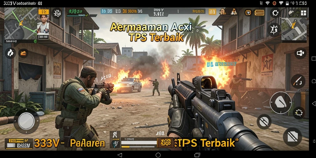 Screenshot utama dari gameplay 333V yang intens dan mendebarkan.