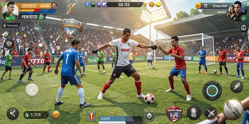 Screenshot DENTOTO menampilkan permainan olahraga yang seru dan mendebarkan.