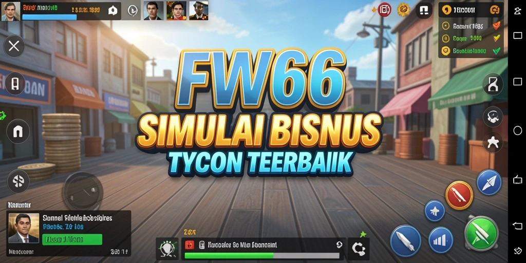 Tangkapan layar utama FW66 menunjukkan gameplay yang seru dan menantang dalam simulasi bisnis Tycoon.