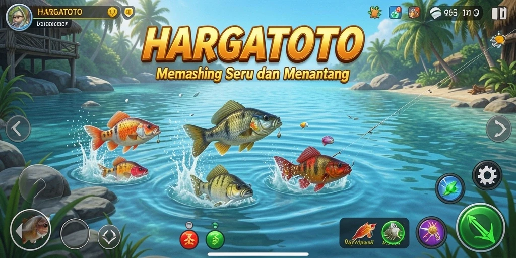 Tangkapan ikan besar dalam gameplay HARGATOTO.