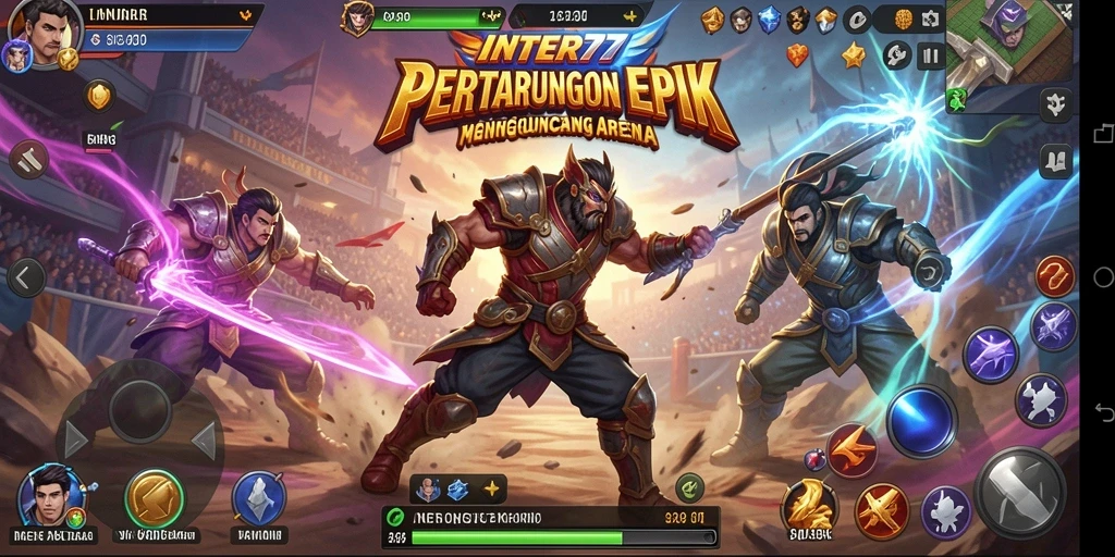 Gameplay INTER77 menampilkan pertarungan seru dengan grafis yang memukau.