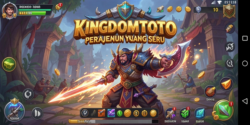 Screenshot utama KINGDOMTOTO menampilkan aksi seru dalam Tower Defense.