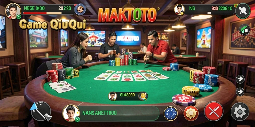 Tampilan gameplay seru dari game QiuQiu MAKTOTO.