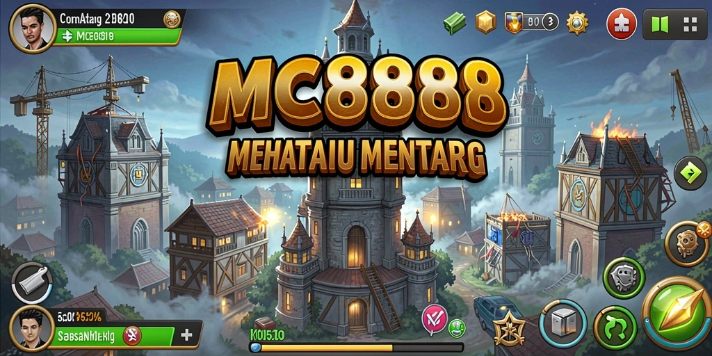 Tangkapan layar menunjukkan pertarungan epik dalam game Tower Defense.