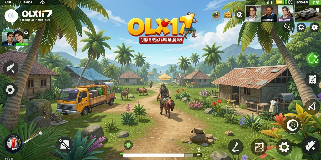 Tangkapan layar gameplay OLX17 yang menampilkan dunia terbuka yang luas.