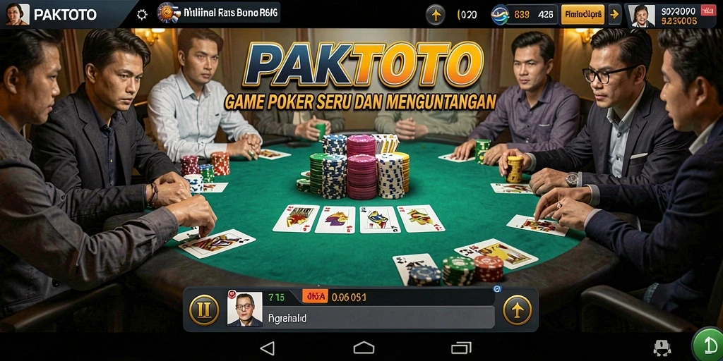 Screenshot PAKTOTO menunjukkan pemain sedang asyik bermain Poker.