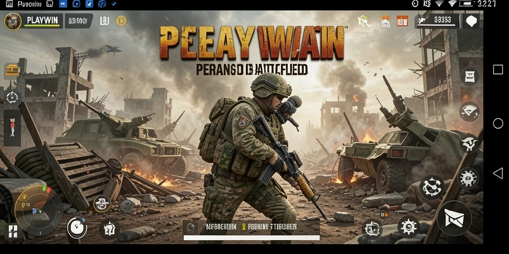 Tampilan gameplay seru dari PLAYWIN di medan Battle Royale.
