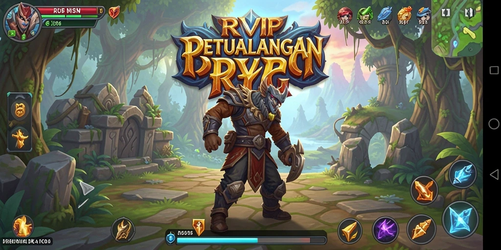Screenshot menampilkan aksi seru dalam gameplay RPG RVIP.