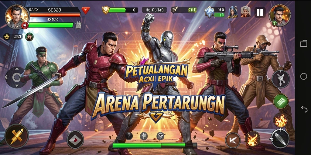 Screenshot gameplay SE328 menampilkan pertarungan seru dan dinamis.