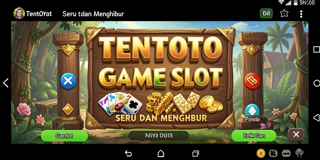 Tangkapan layar gameplay TENTOTO yang menunjukkan gulungan slot yang menarik.