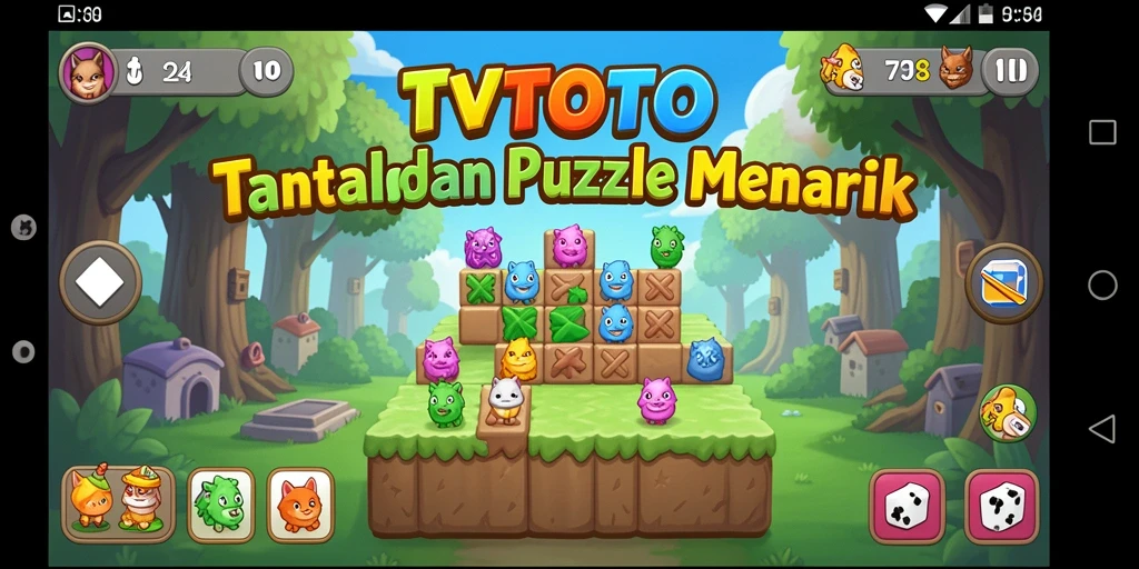 Gameplay TVTOTO dengan tantangan Puzzle yang seru.